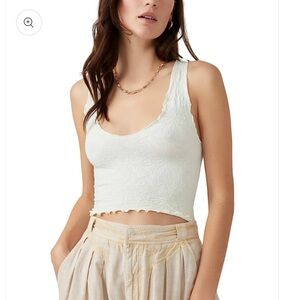 Free People Intimately Here For You Cami Ivory White Stretchy tank top Size M/L